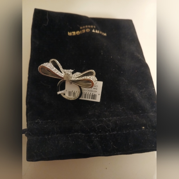 SOLD DO NOT BUY Kurt Geiger NWT Large Stunning Bow Silver Ring Size 7 - Picture 5 of 5